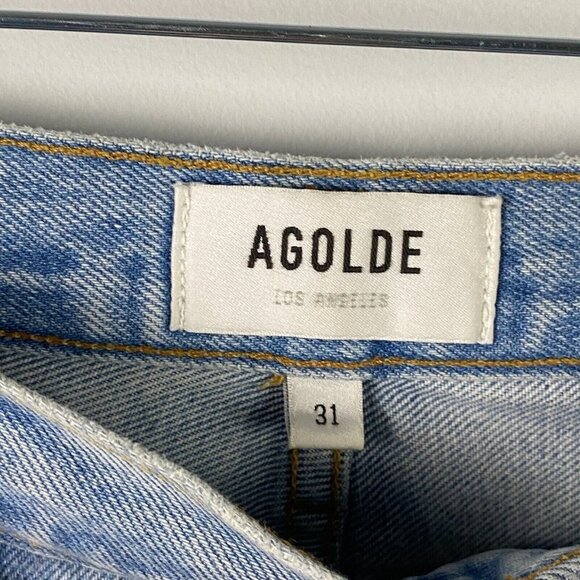 Agolde Riley High Rise Straight Crop Jeans Size 31 Clear Skies Light Wash - Picture 5 of 11